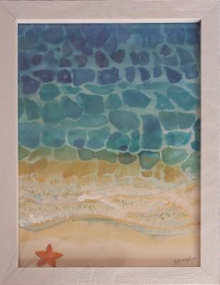 Colours of the Sea - Watercolour painting by child artist Anagha